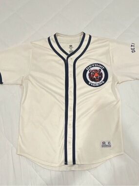 Vintage Detroit Tigers Cream & Navy Men’s Baseball Jersey